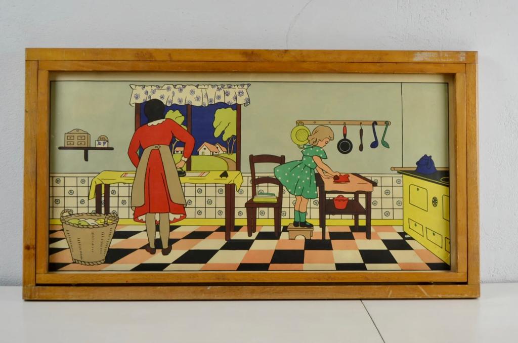 15 Vintage Schoolprenten in Klikkader - Baert Schaarbeek, Antiek en Kunst, Ophalen of Verzenden, Huis en Tuin