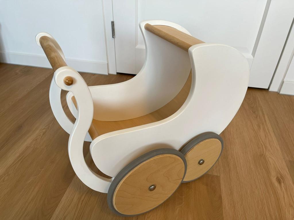 Kinderfeets poppenwagen kinderwagen wit, Ophalen, Gebruikt, Babypop