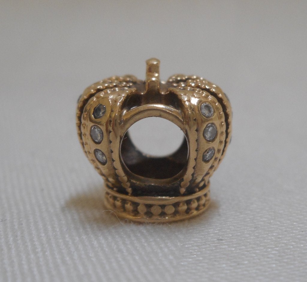 Pandora 14 K Gouden Bedel met Diamant Majestic Crown nr.276, Verzenden, Pandora, Zo goed als nieuw, 1 bedel