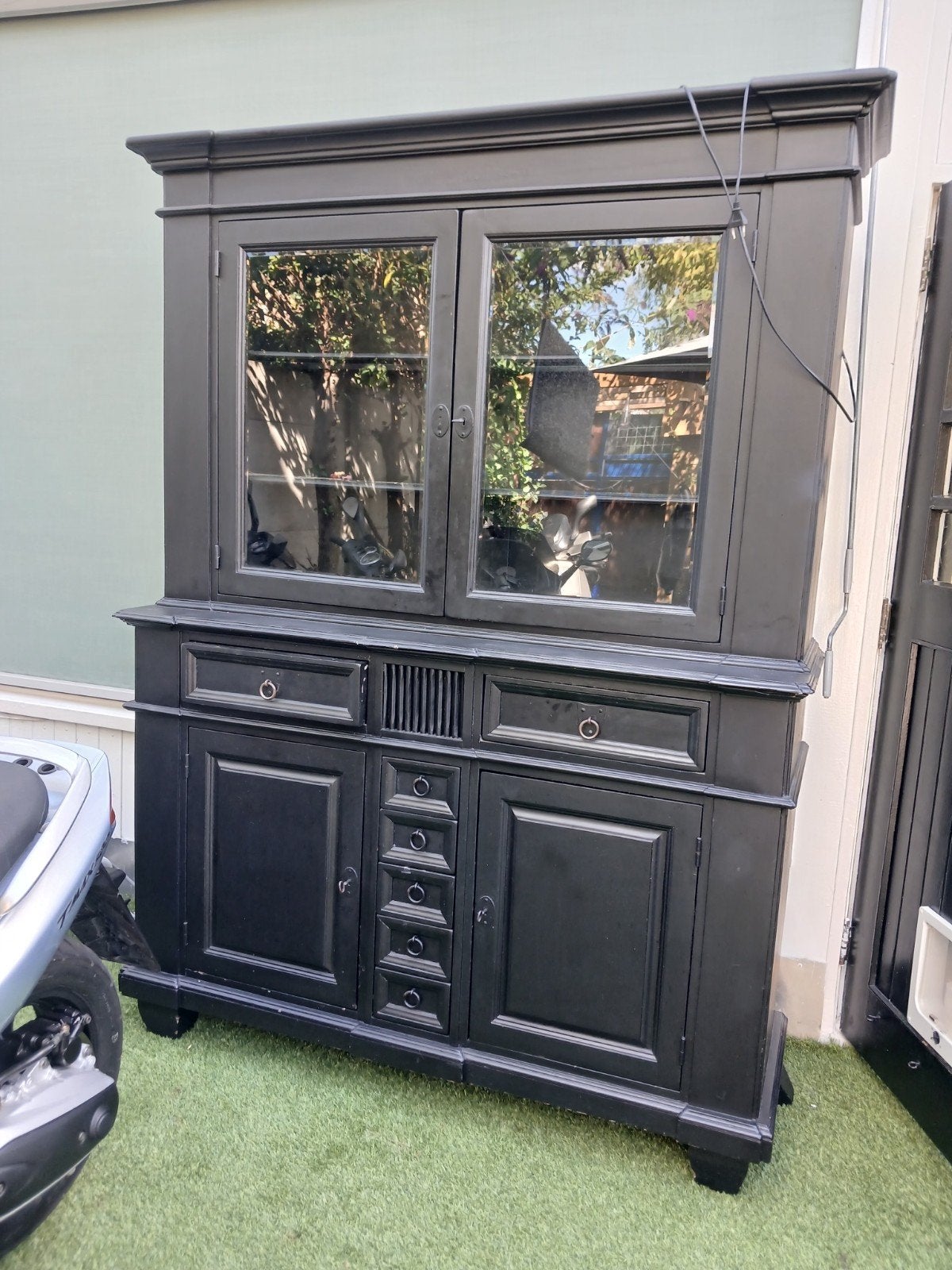 grote buffet kast met verlichting zwart, Huis en Inrichting, Kasten | Buffetkasten, Ophalen, Gebruikt, 25 tot 50 cm, 200 cm of meer