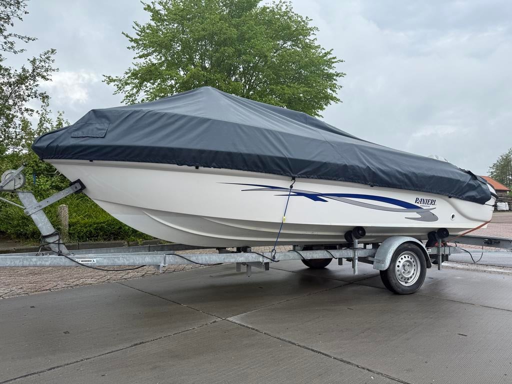 Ranieri Azzurra + Kalf trailer + Honda 50 pk - Vaarklaar!, Watersport en Boten, Ophalen, Zo goed als nieuw, Minder dan 70 pk, Buitenboordmotor