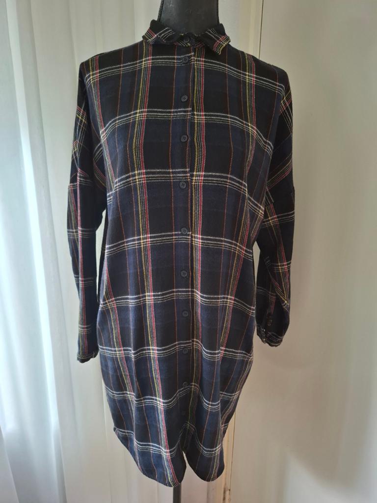 BY-BAR Amsterdam geruite doorknoopjurk / lange blouse - XS, By bar, Zo goed als nieuw, Maat 34 (XS) of kleiner, Verzenden