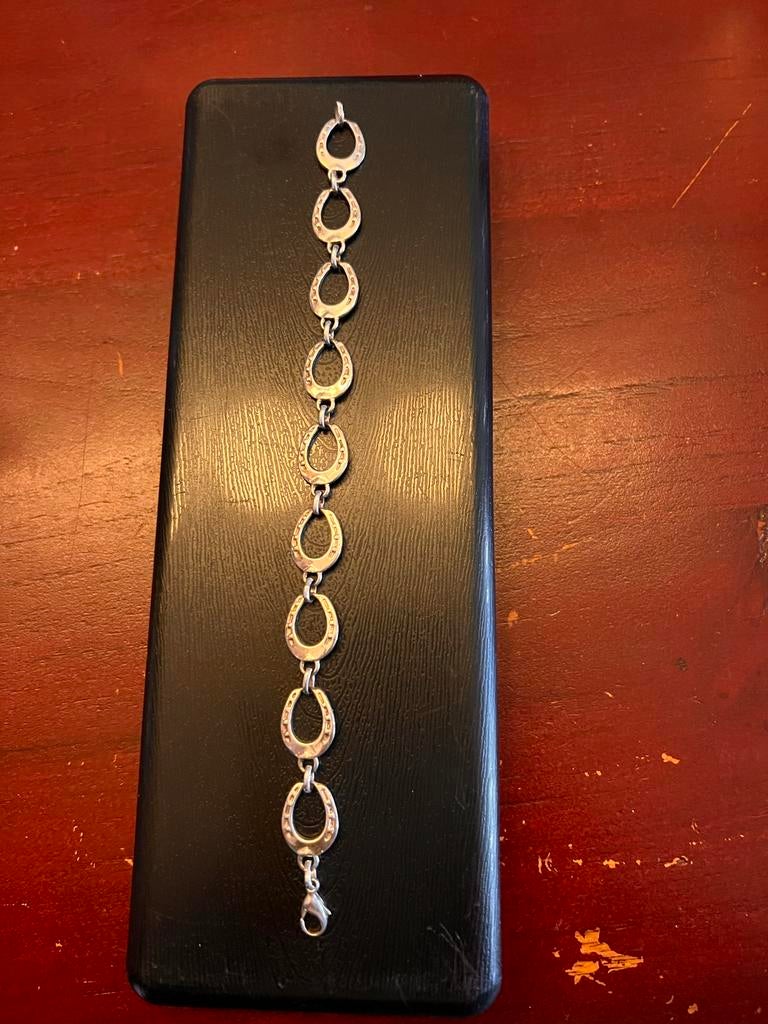Zilverkleurige Armband met Hoefijzer Schakels, Dieren en Toebehoren, Ophalen of Verzenden, Nieuw