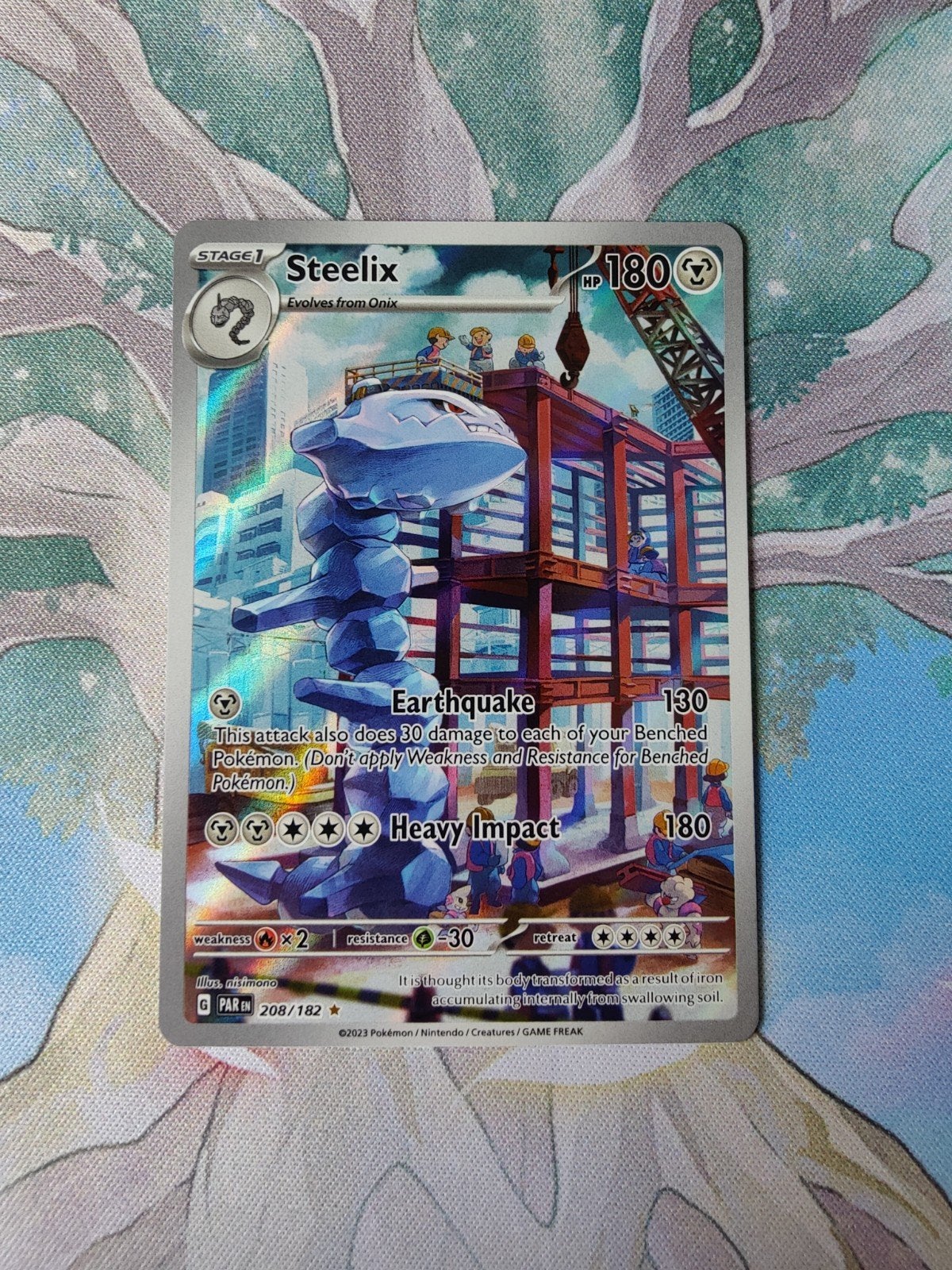 Pokemon paradox rift steelix illustration 208/182, Ophalen of Verzenden, Nieuw, Losse kaart, Foil