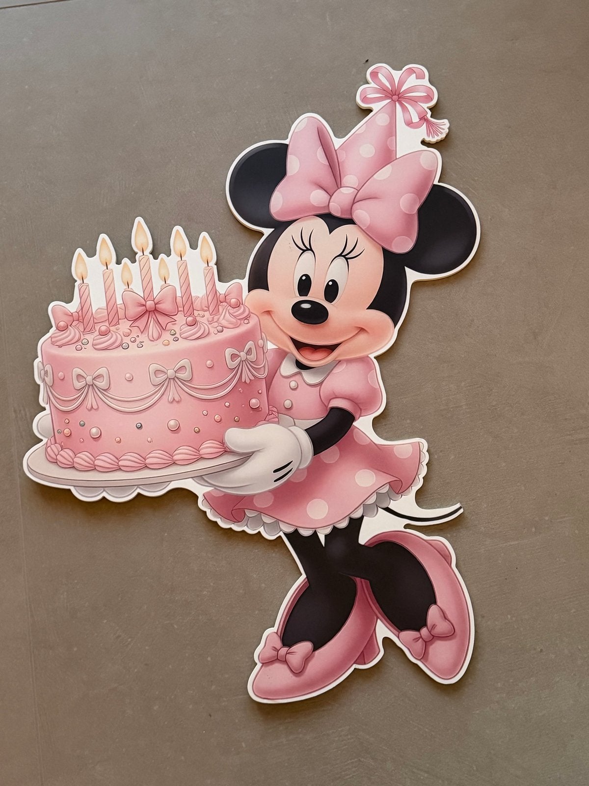 Minnie Mouse bord/decoratie voor verjaardag, Ophalen of Verzenden, Zo goed als nieuw, Meisje