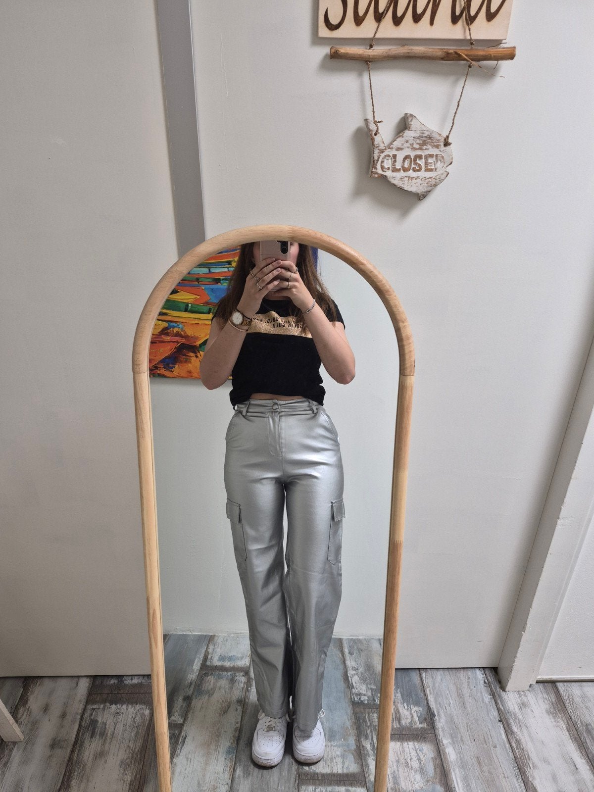 Zilveren broek van Mochy, Kleding | Dames, Nieuw, Ophalen of Verzenden, Maat 36 (S), Lang