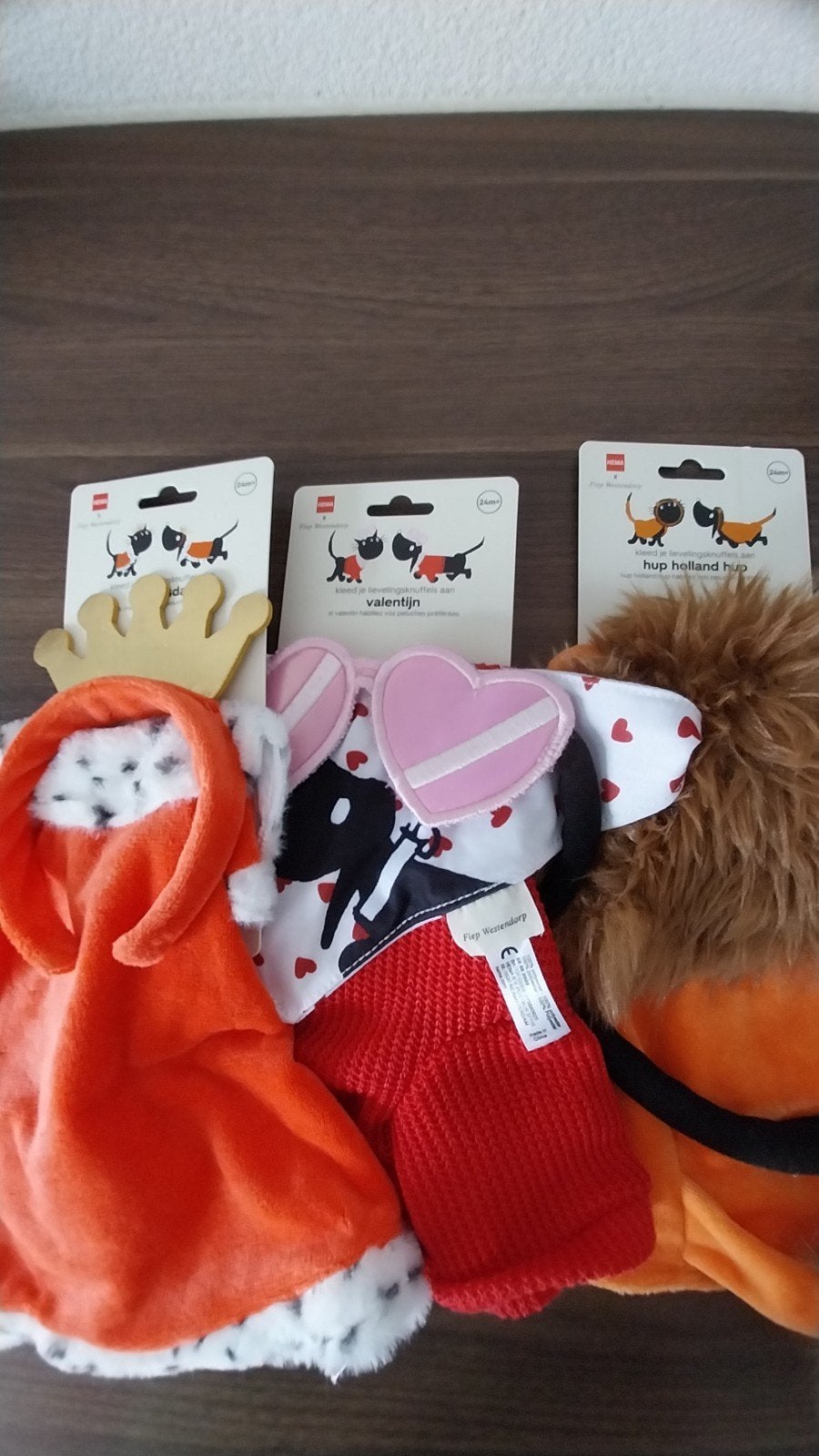 3 verkleedsetjes voor Takkie of Siepie, Kinderen en Baby's, Speelgoed | Knuffels en Pluche, Verzenden, Nieuw, Overige typen, Hema