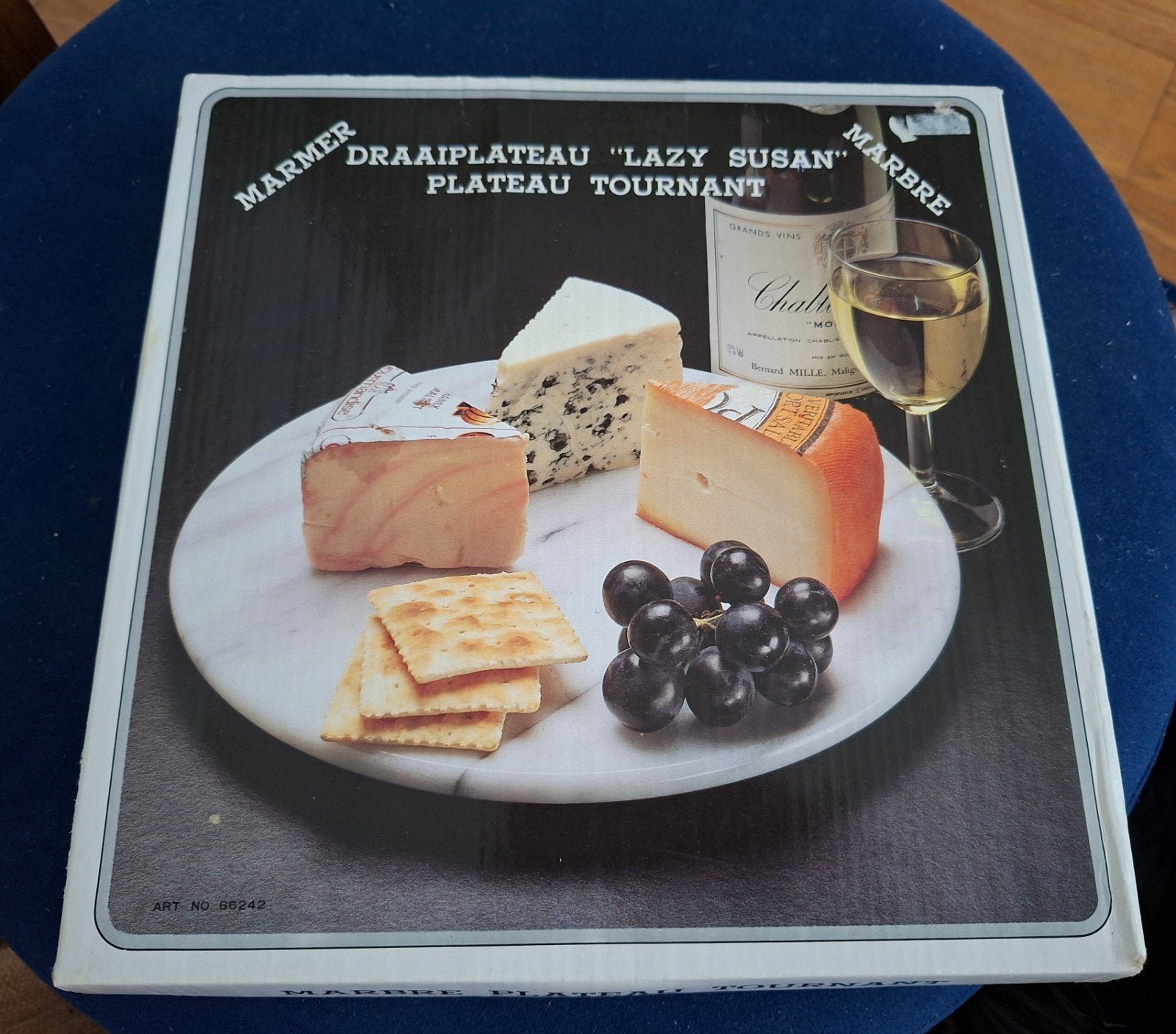 Vintage Marmeren Draaiplateau "Lazy Susan" - Nieuw in Doos, Ophalen of Verzenden