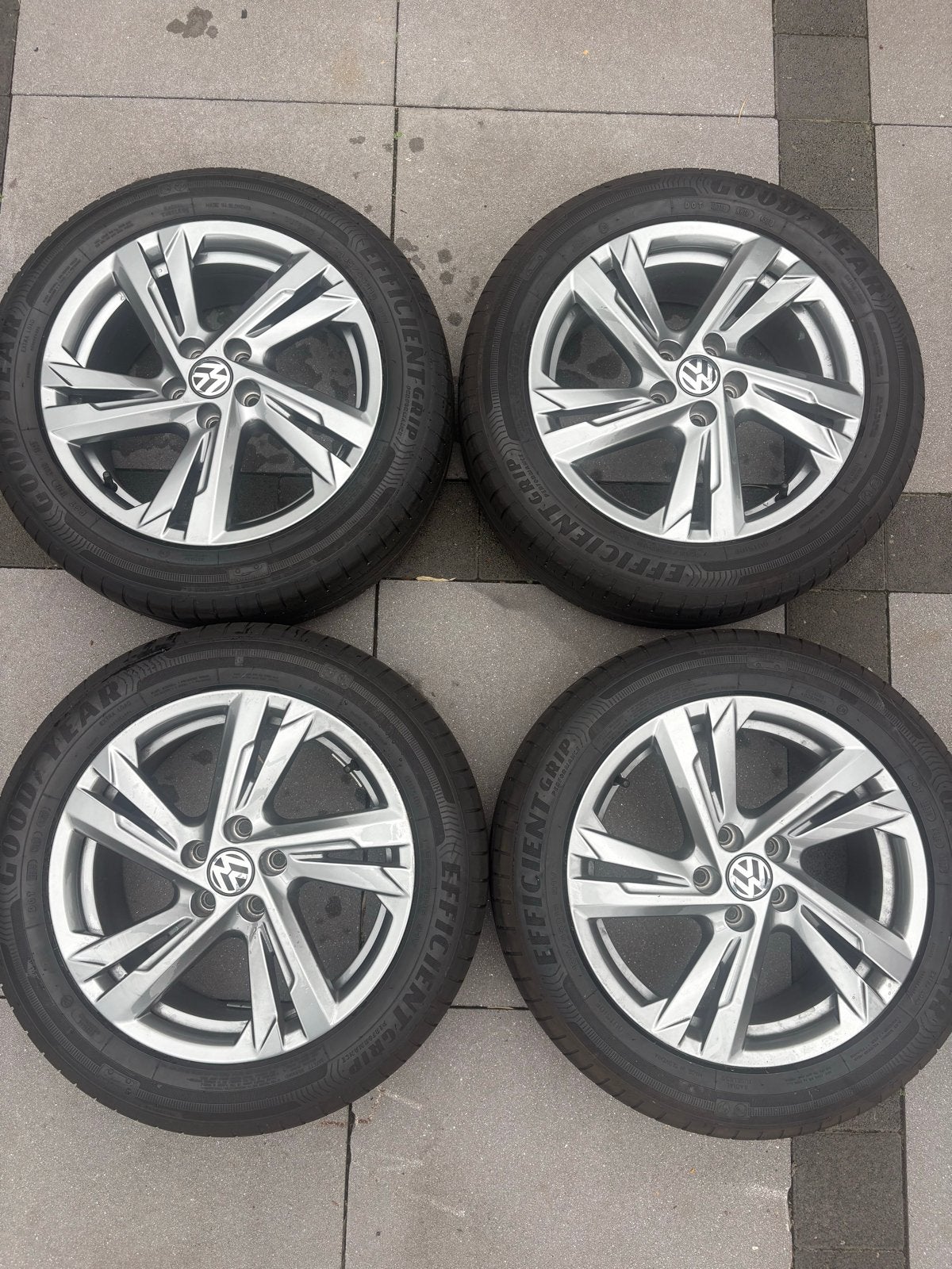 Niewe VW polo R-line  velgenset goodyear  195/55R16 91V, Gebruikt, 16 inch, Banden en Velgen, Ophalen of Verzenden