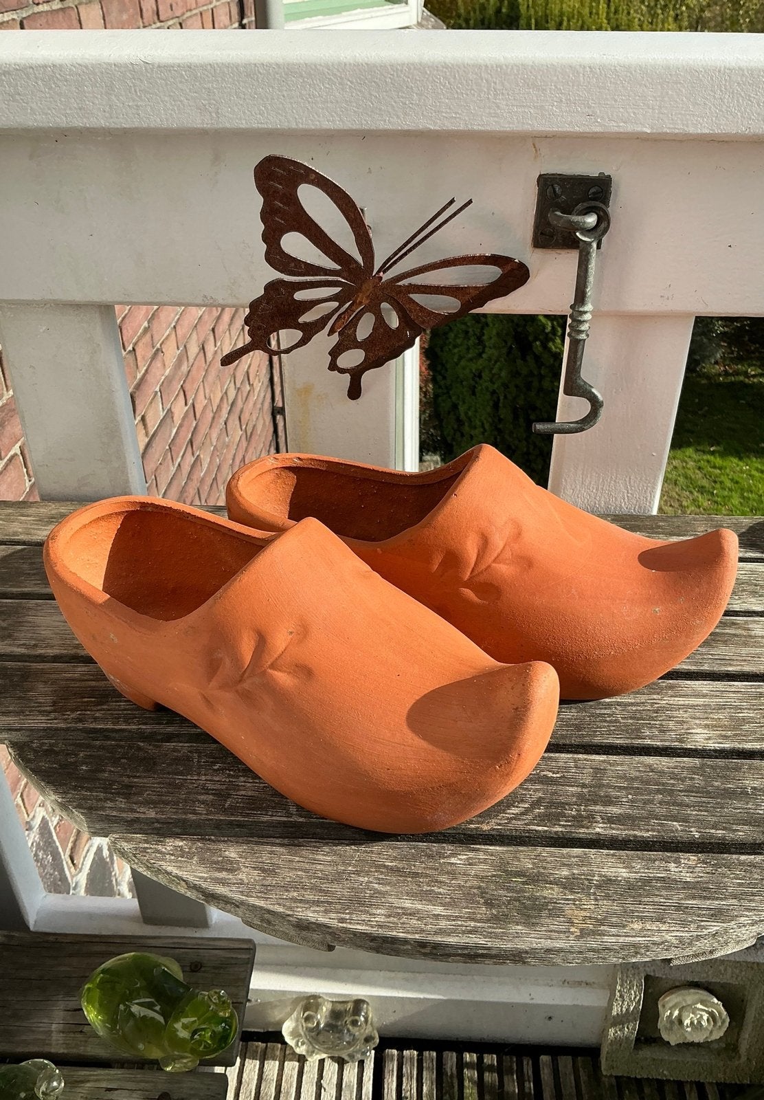 1 Paar terra cotta klompen. Als decoratie of aan muur hangen, Ophalen of Verzenden