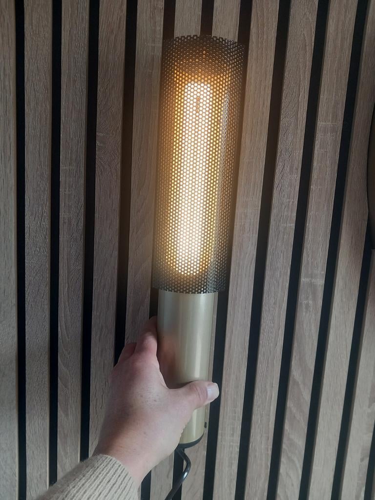 Wandlamp space age WOJA jaren 70. Dutch design., Gebruikt, Wandlamp, Ophalen of Verzenden, Netvoeding
