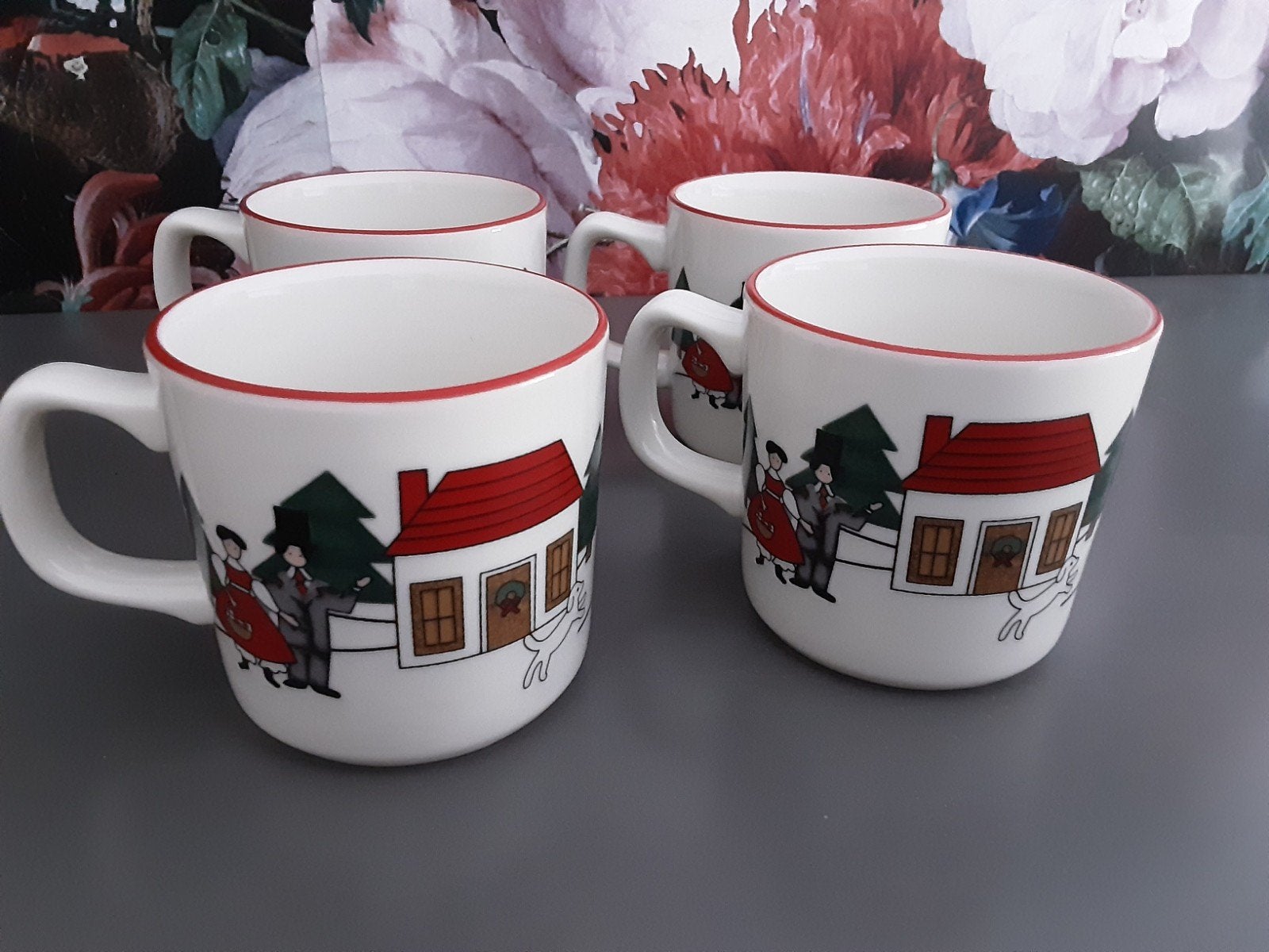 masons christmas Village 4  bekers in Nieuwstaat, Ophalen, Zo goed als nieuw, Overige stijlen, Kop(pen) en/of Schotel(s)