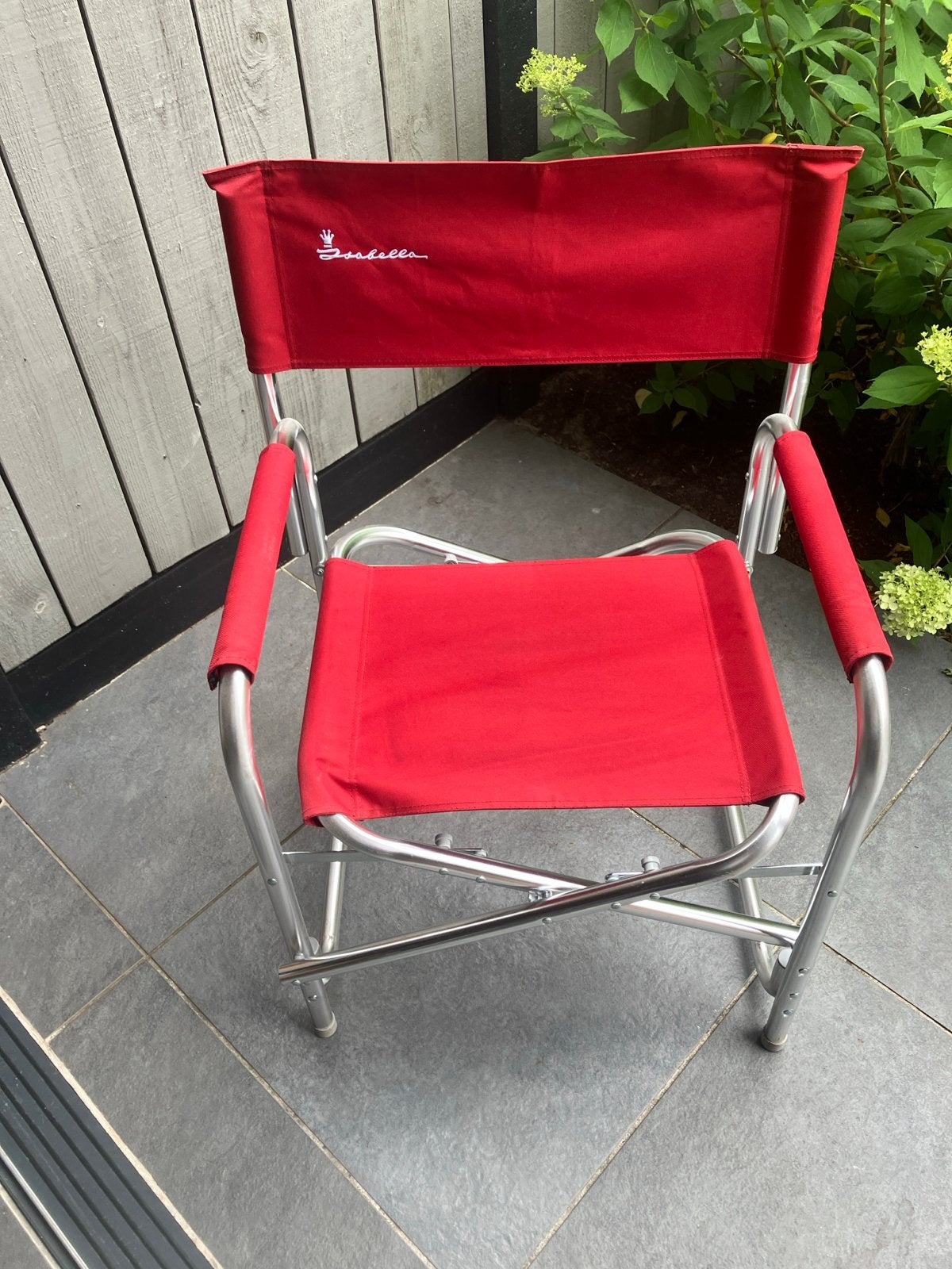 1x Isabella regisseursstoel Rood - Opvouwbaar en Comfortabel, Huis en Inrichting, Stoelen, Ophalen, Gebruikt, Metaal, Eén