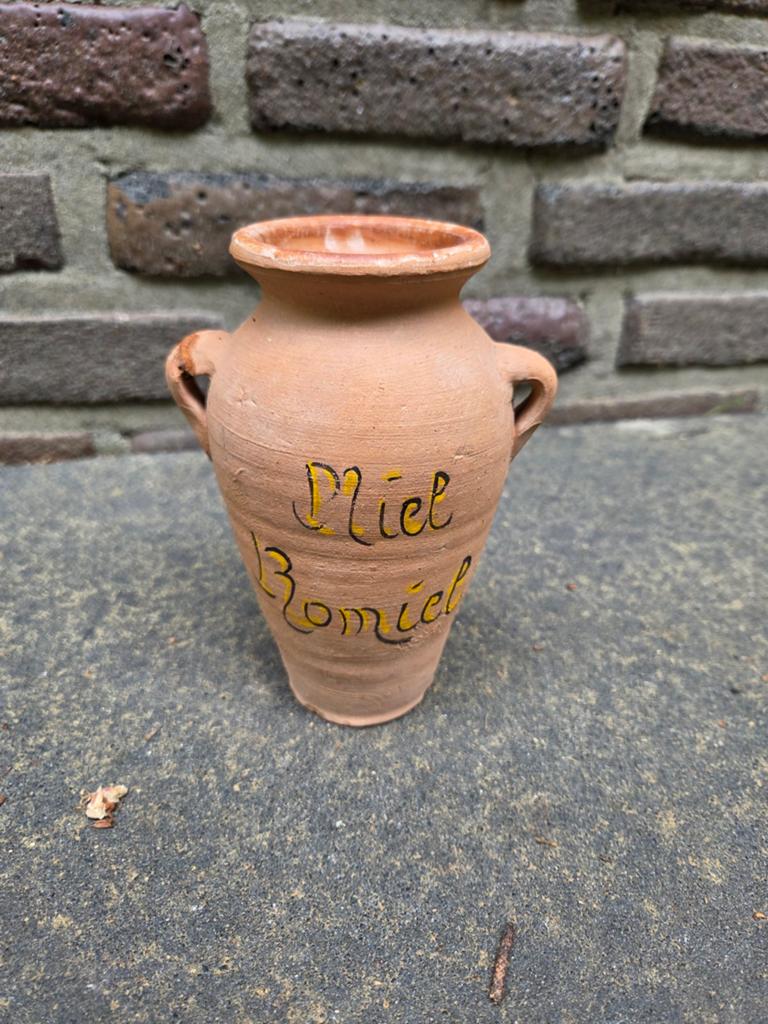 Vintage Tmterracotta honingpot 'Miel Romiel', Ophalen of Verzenden
