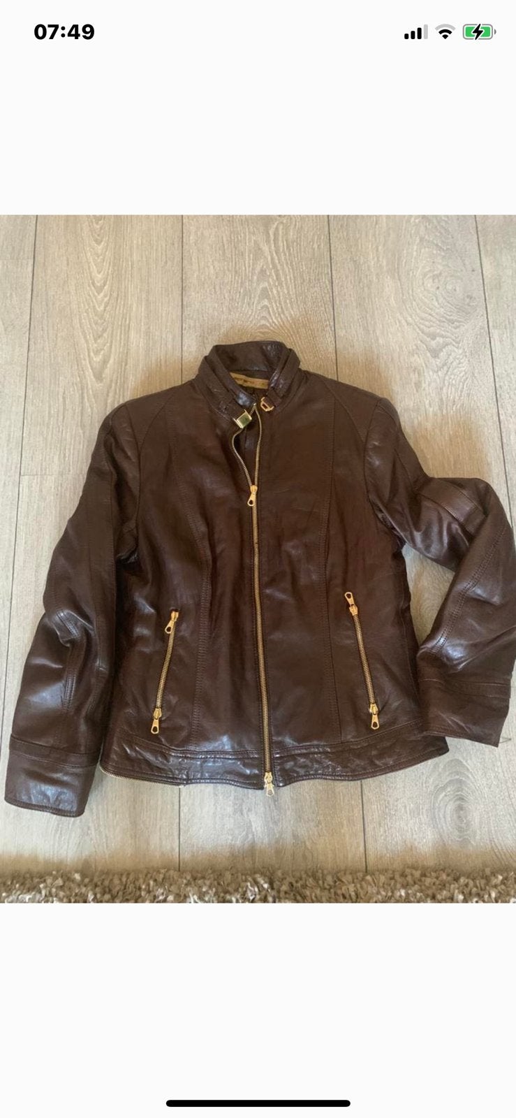 Leren Damesjas, Ophalen of Verzenden, Zo goed als nieuw, Maat 38/40 (M), Bruin