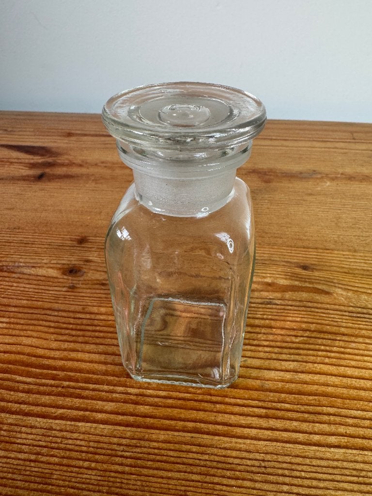 vintage apothekersfles met glazen stop 150ml, Ophalen of Verzenden
