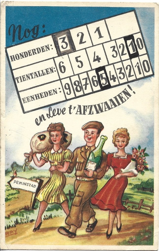 Militair-Humor-Soldaat*illustrator RAY-Leve ,t Afzwaaien, Ophalen of Verzenden, 1940 tot 1960, Gelopen, Overige thema's