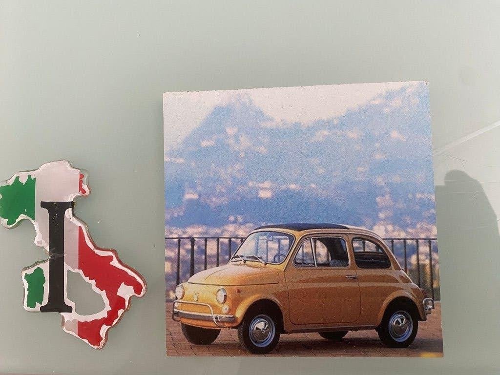 Fiat 500 0nderzetter, Hout, Glasonderzetter, Ophalen of Verzenden, Geel