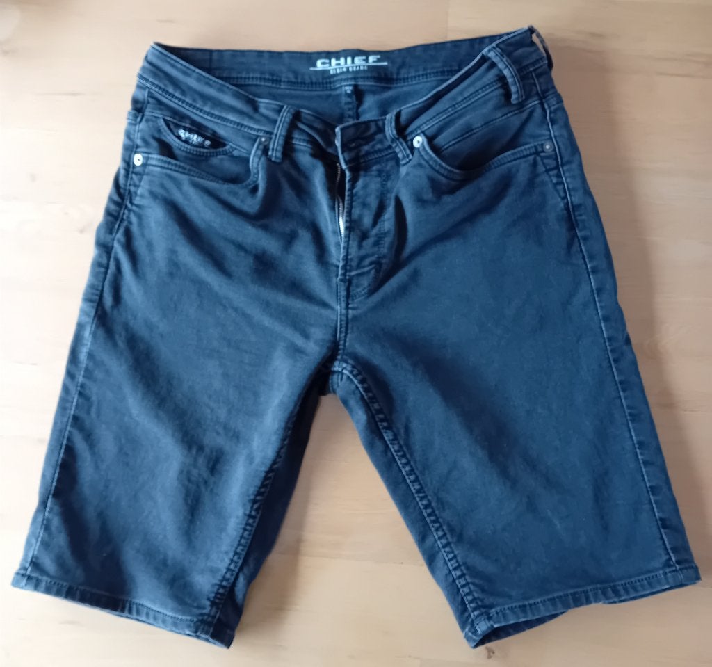 Chief New York Jeans Short - Grijs/Blauw, Zwart, W32 (confectie 46) of kleiner, Ophalen of Verzenden, Zo goed als nieuw