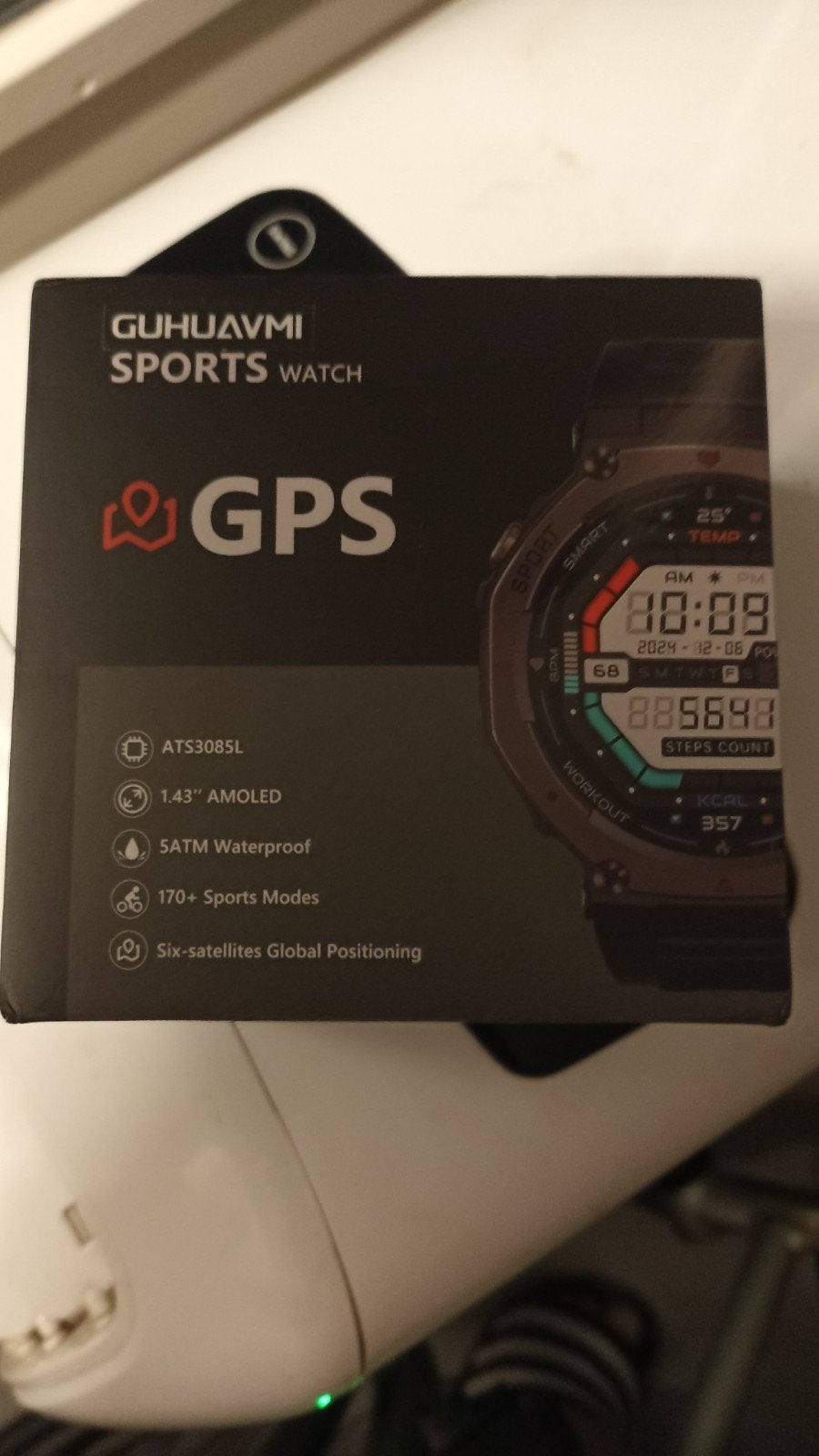 GUHUAVMI DM58 Smartwatch met GPS en AMOLED scherm, GPS, Zwart, Nieuw, Ophalen of Verzenden