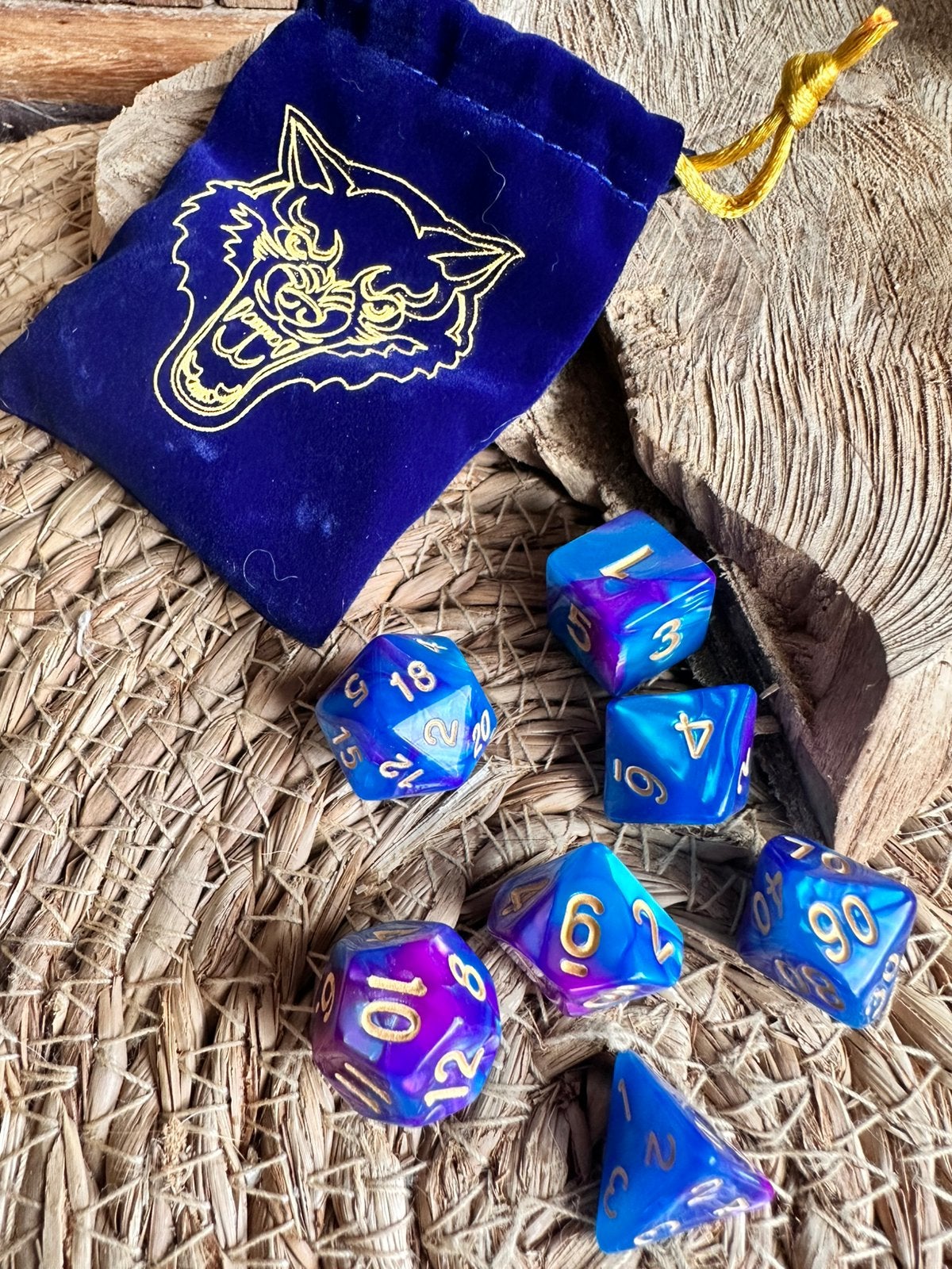 DND dice / blauw - paars / dobbelstenen / RPG / D&D / Nieuw, Hobby en Vrije tijd, Wargaming, Ophalen of Verzenden, Nieuw