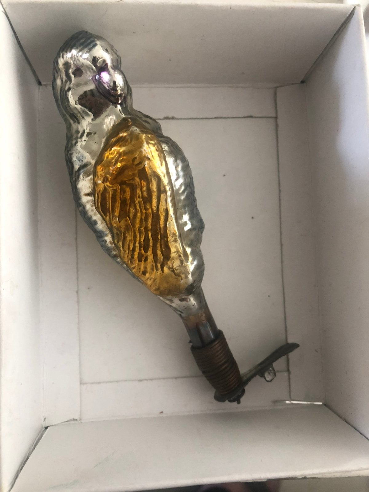 Oude Ajeko kerstbal vogel papegaai, Ophalen of Verzenden, Gebruikt