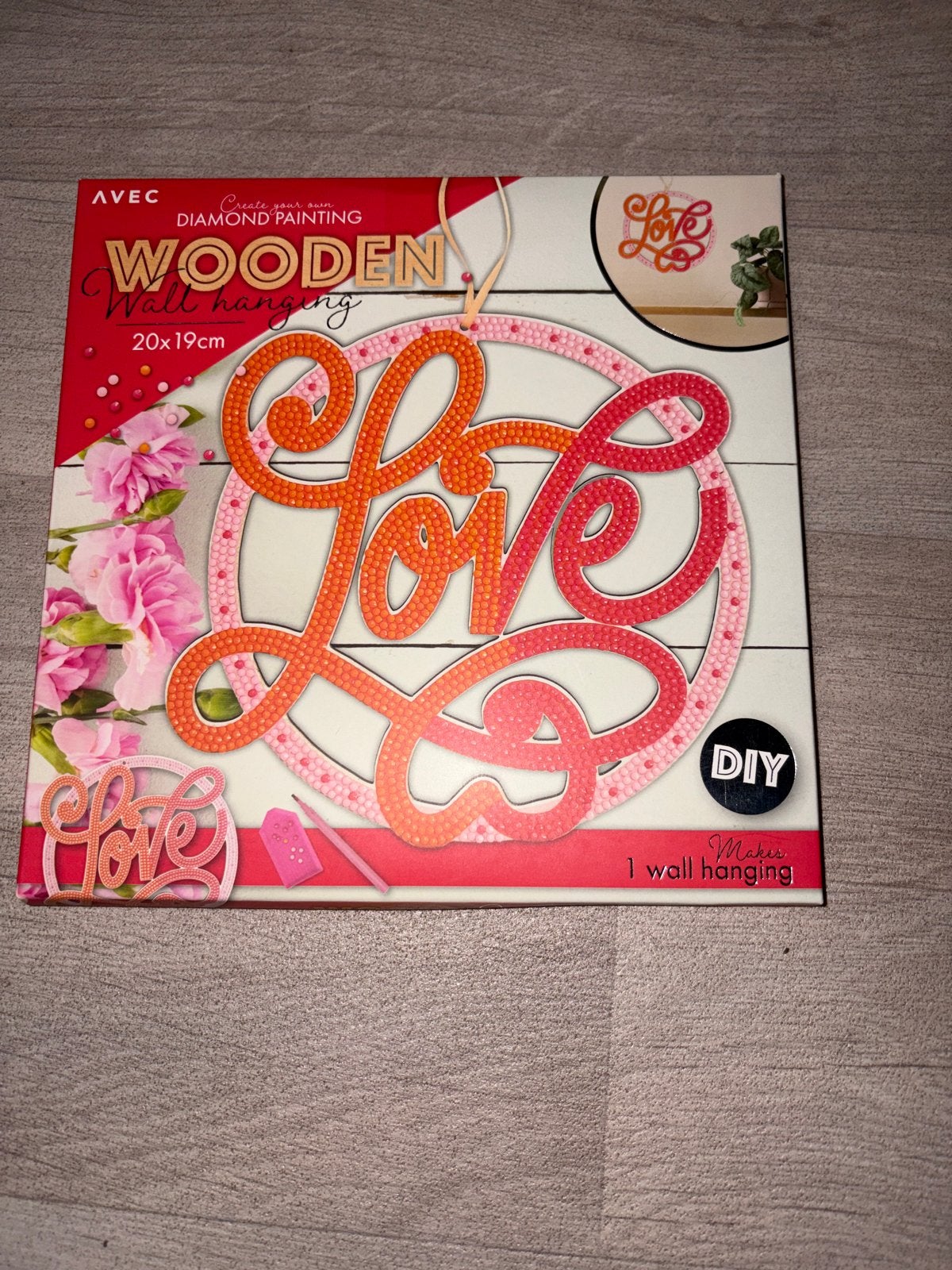 DIY Diamond Painting Houten Wanddecoratie 'Love', Ophalen, Diamond painting, Nieuw, Meerkleurig