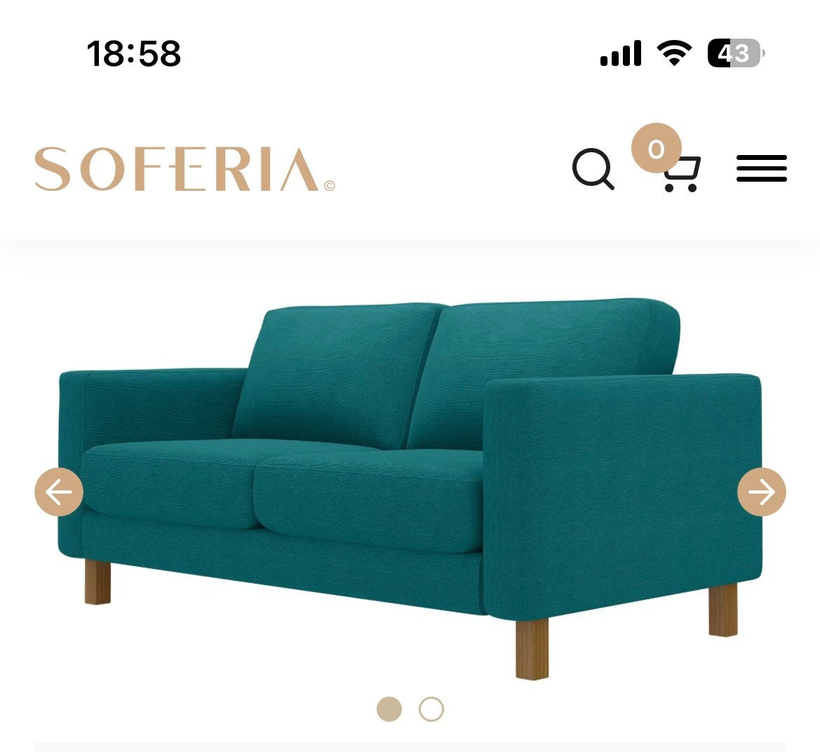 KARLSTAD Ikea Hoes 2-zitsbank, Ophalen of Verzenden, Zo goed als nieuw, 75 tot 100 cm