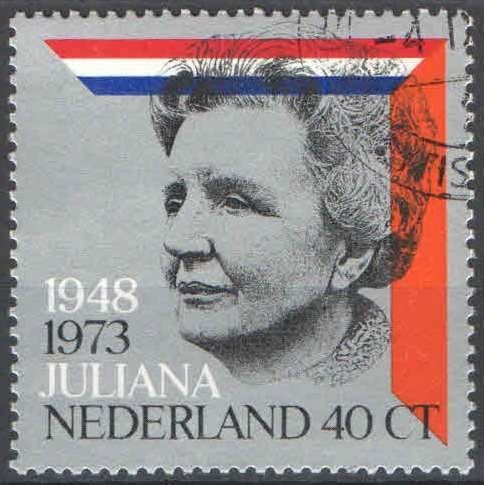 Nederland NVPH nr 1036 gestempeld Koningin Juliana 1973, Ophalen of Verzenden, Na 1940, Gestempeld