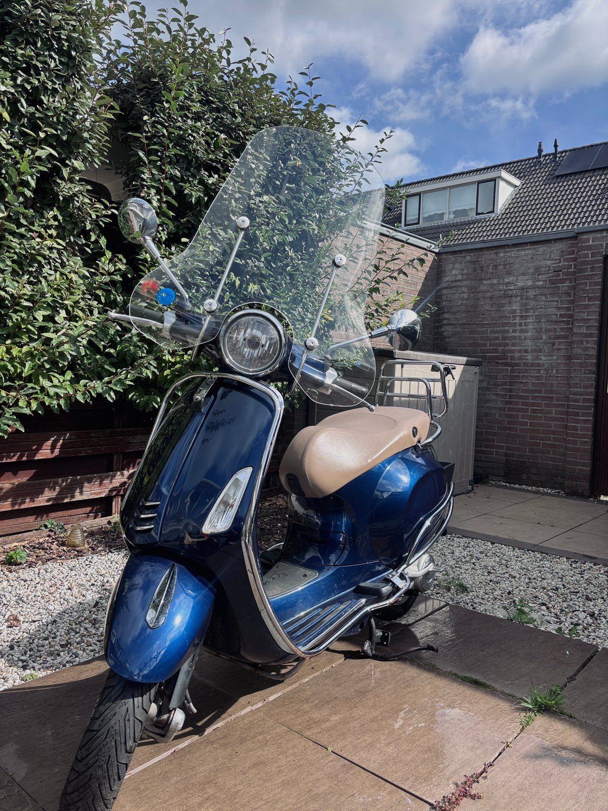 Vepsa Piaggio Primavera donkerblauw, Ophalen, Gebruikt, Overige modellen, Maximaal 45 km/u