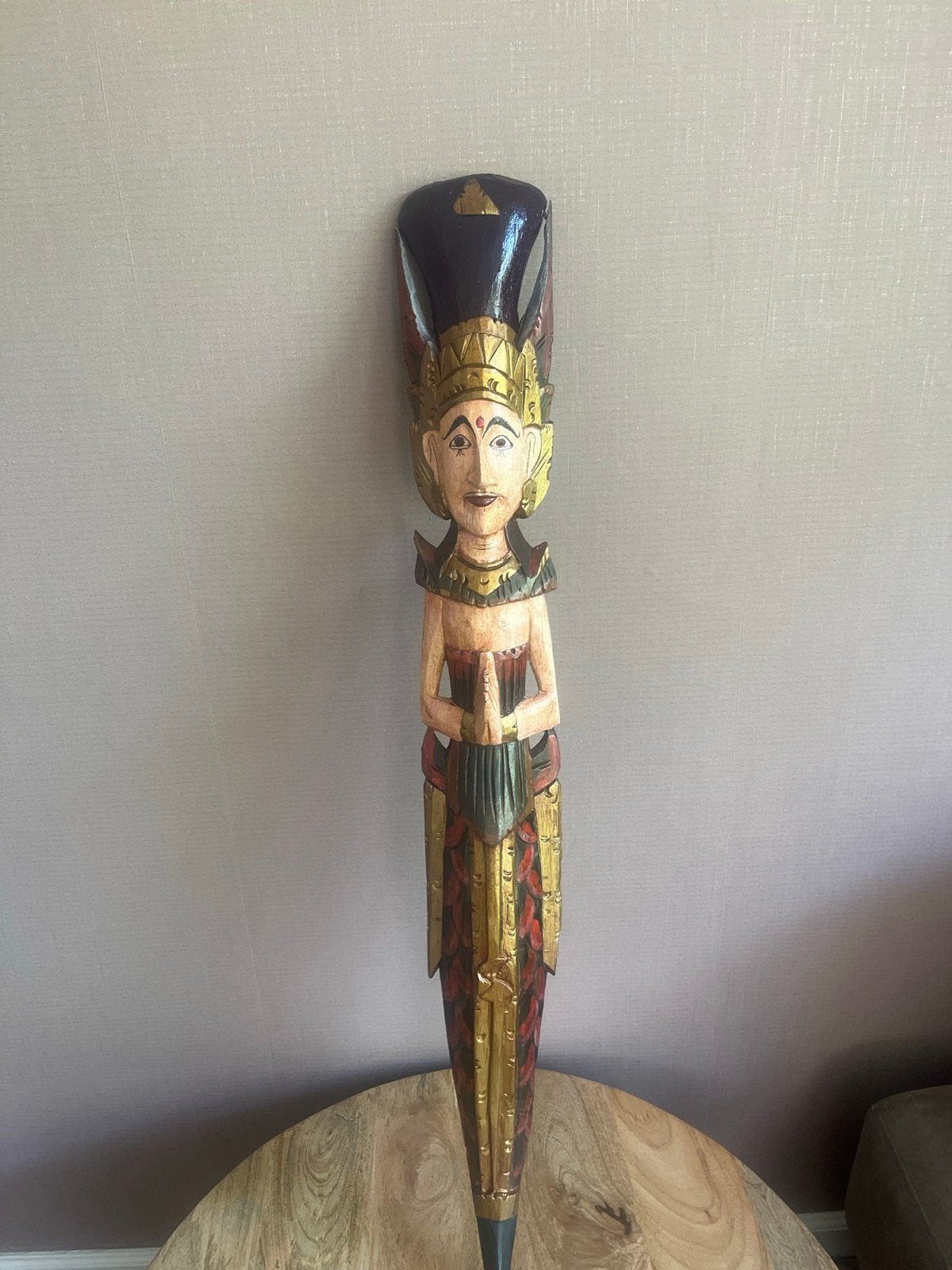 Houten Balinese Danseres Beeld - 1 Meter Hoog, Ophalen, Handgemaakt, 1 meter - 2 meter, Beeld