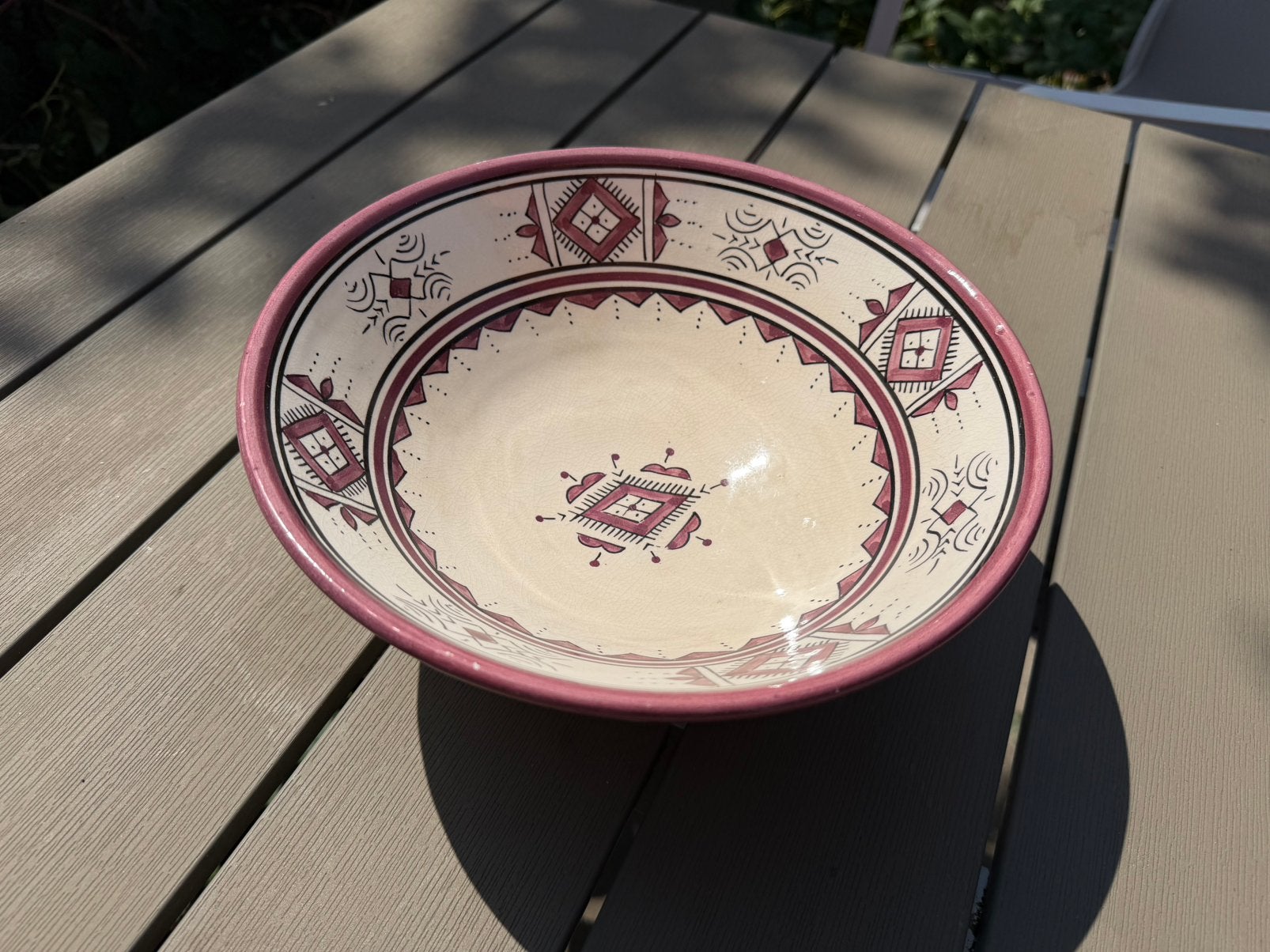 Schaal Marokkaans aardenwerk Dmani Safi 27 cm, Ophalen