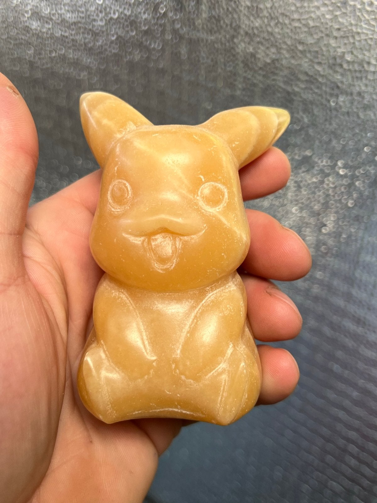 Oranje Calciet Pikachu Beeldje - 10x6.5cm, ., Nieuw, Ophalen of Verzenden, .