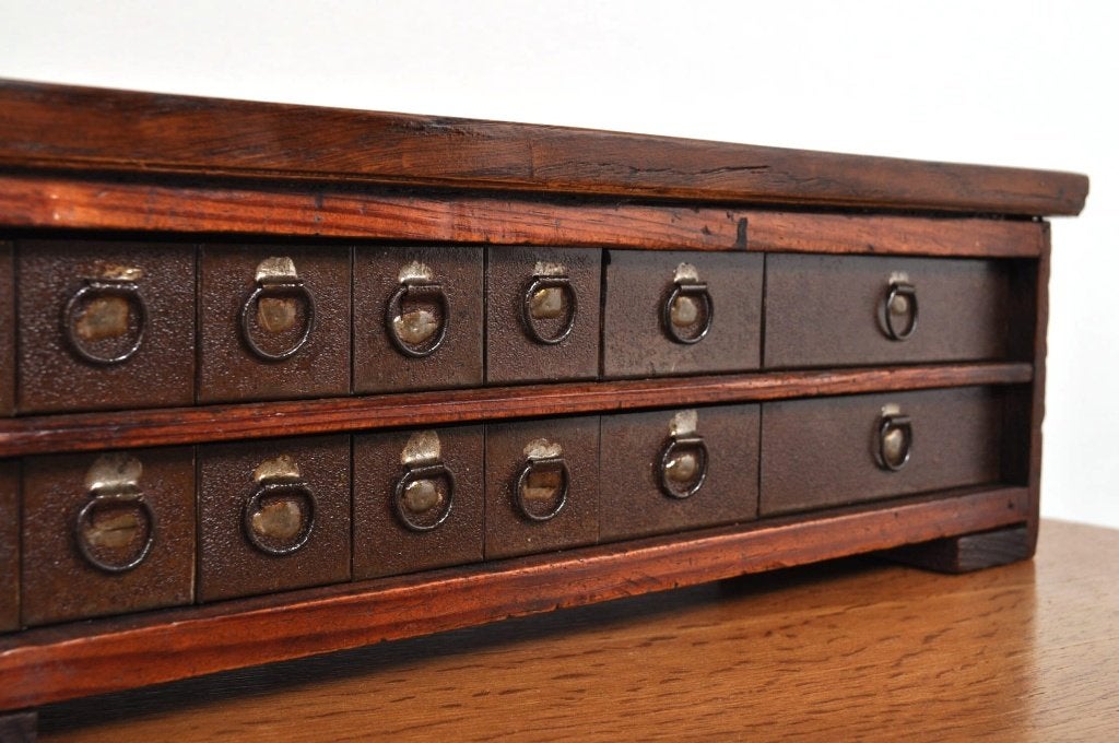 Antiek horlogemakerskastje ladekastje kastje circa 1920, Minder dan 50 cm, Gebruikt, 5 laden of meer, Ophalen of Verzenden