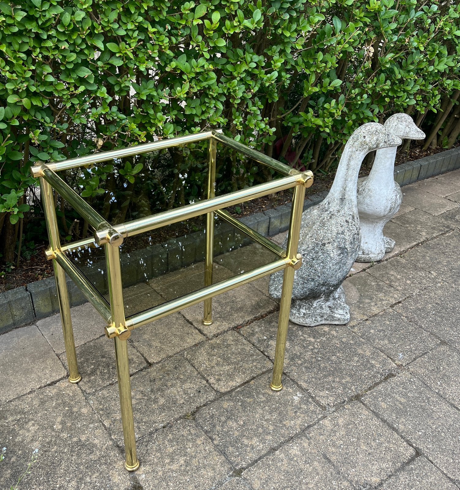 Hollywood Regency vintage bijzettafeltje, Ophalen, 50 tot 100 cm, Zo goed als nieuw, 25 tot 50 cm