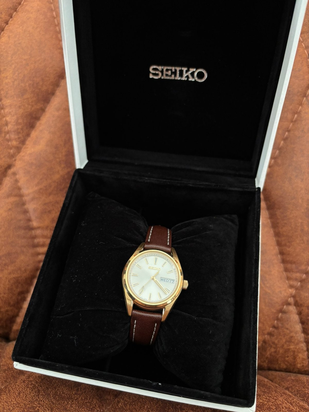 Seiko SUR456P1 Dames Horloge, Leer, Polshorloge, Nieuw, Ophalen of Verzenden