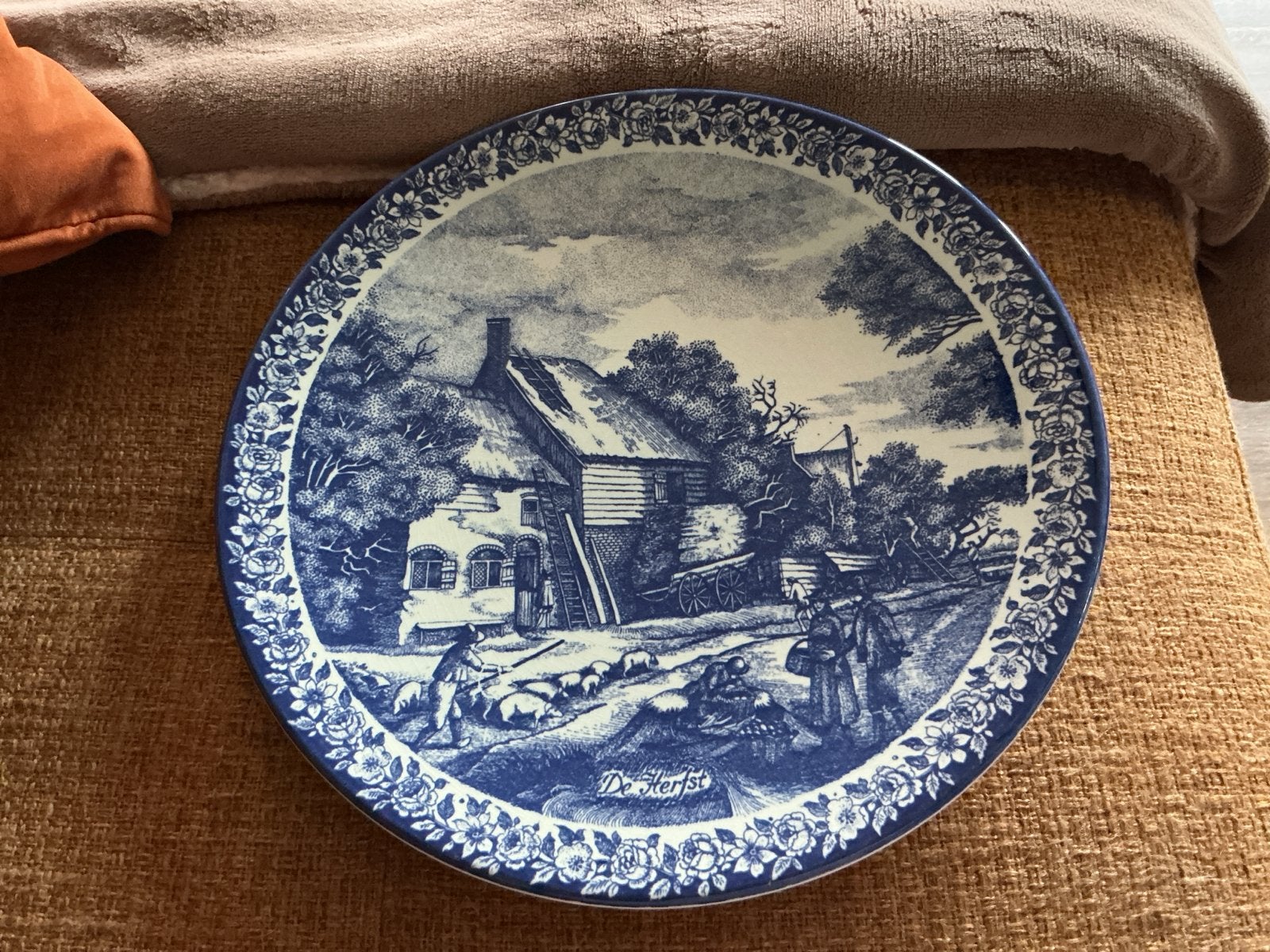 Delfts Blauw sierbord 'De Herfst' - Chemkefa, Antiek en Kunst, Antiek | Wandborden en Tegels, Ophalen