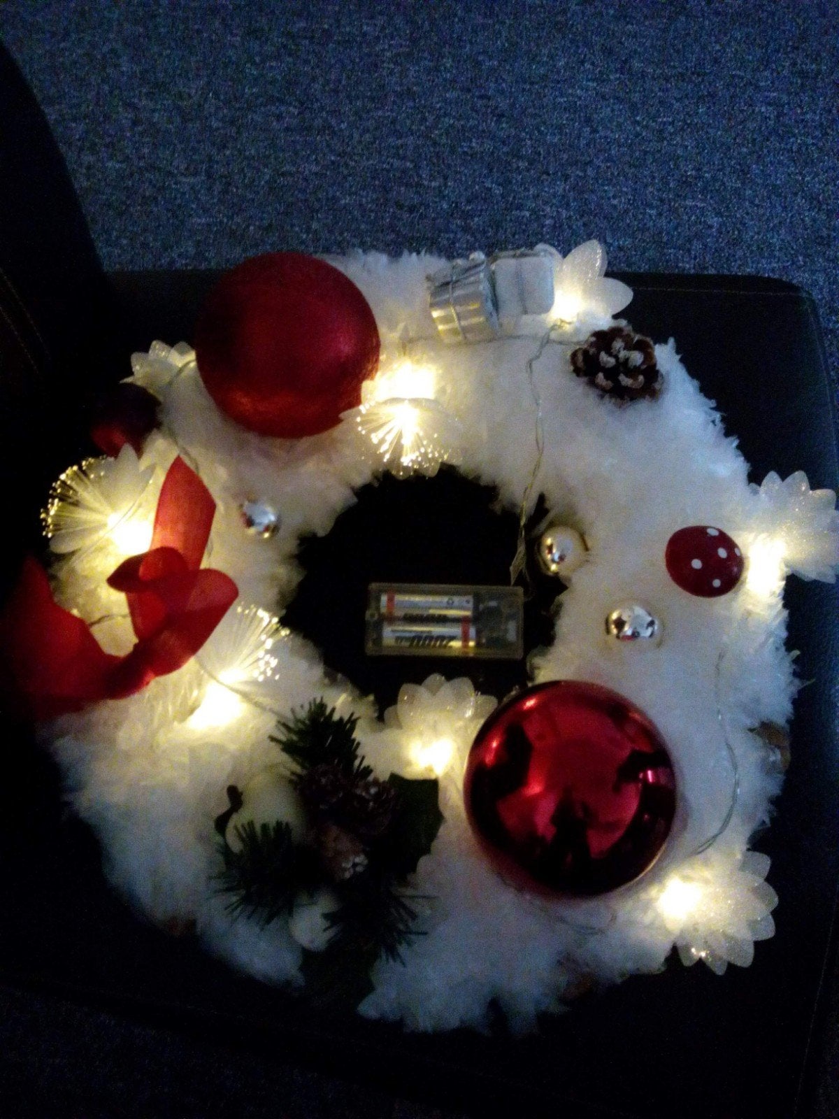 Kerstkrans met verlichting handmade nieuw, Ophalen of Verzenden, Nieuw