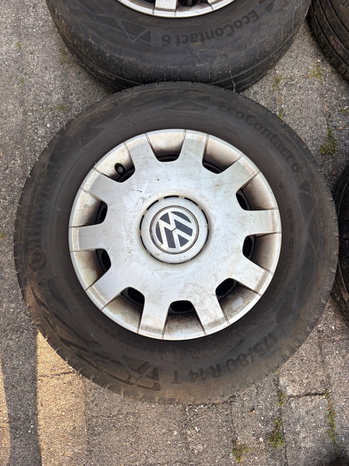 VW Golf 4 stalen velgen + banden 175/80 R14, Auto diversen, Wieldoppen, Ophalen, Gebruikt