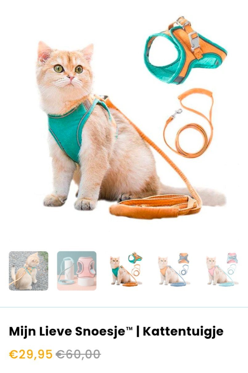 Katten tuigje, Dieren en Toebehoren, Katten-accessoires, Ophalen of Verzenden, Nieuw