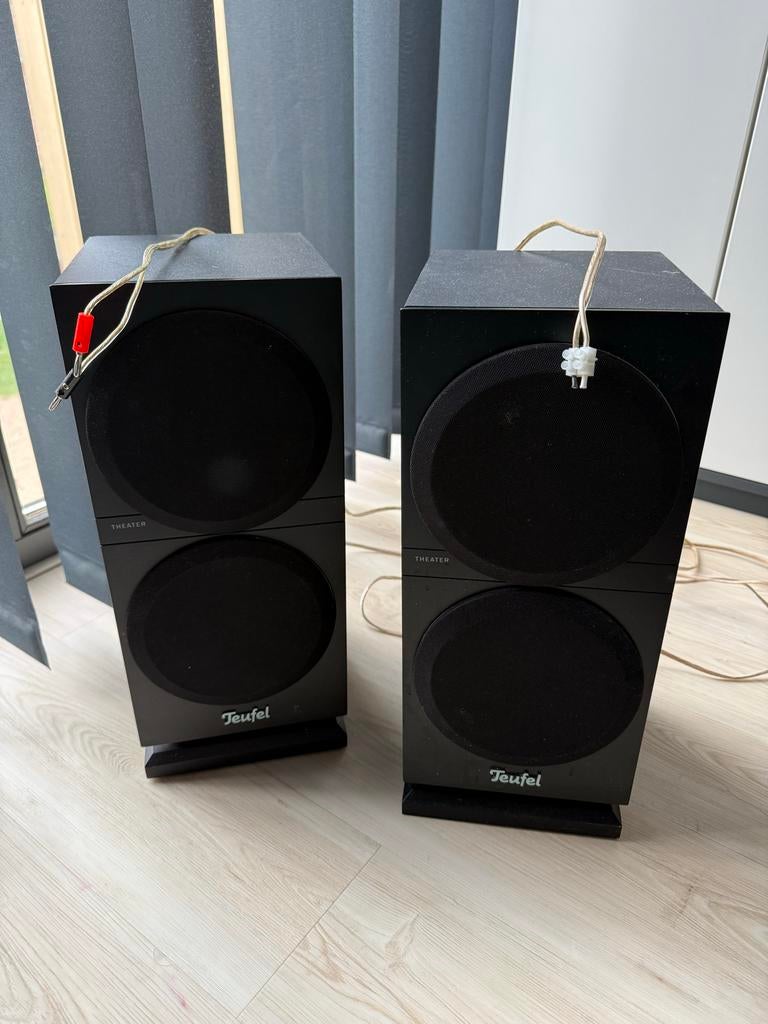 Teufel Theater Speakers - Zwart - Goede Staat, Audio, Tv en Foto, Luidsprekers, Zo goed als nieuw, 60 tot 120 watt, Front, Rear of Stereo speakers