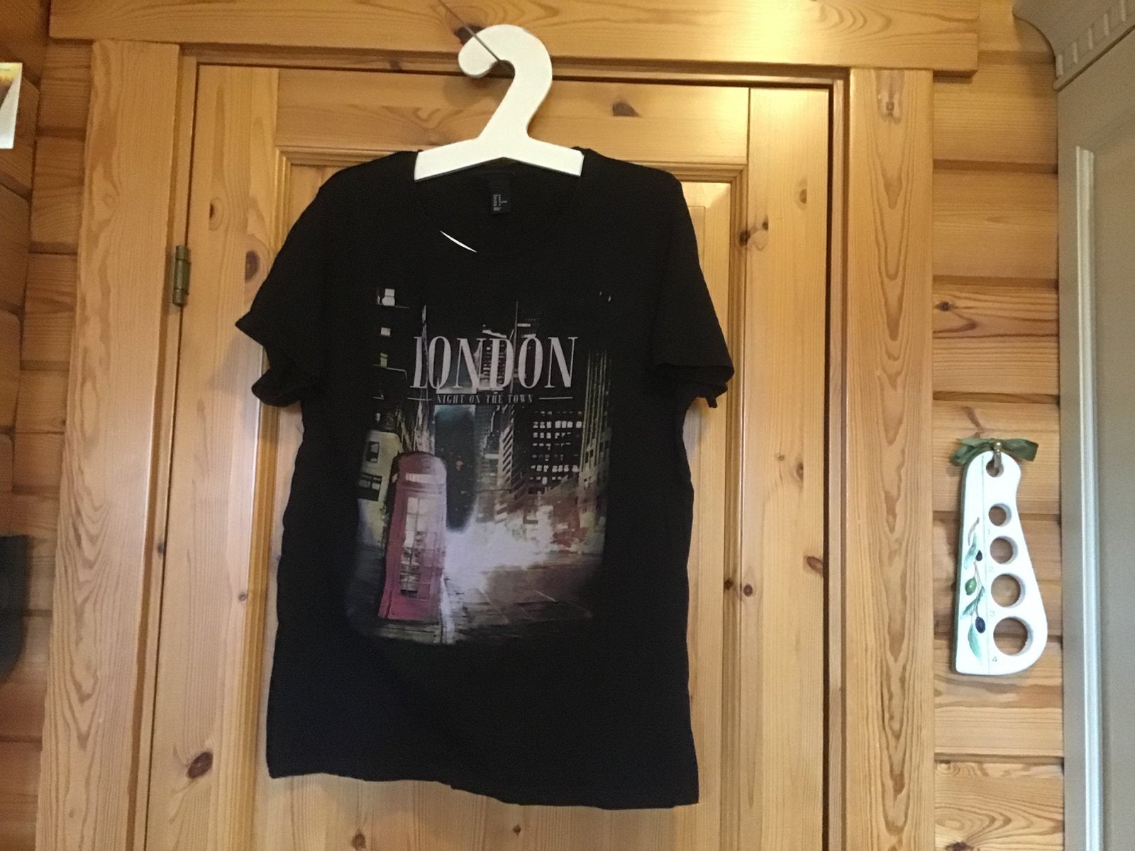 T-shirt zwart london by night town M H&M, Ophalen of Verzenden, Zo goed als nieuw, Maat 48/50 (M), Zwart