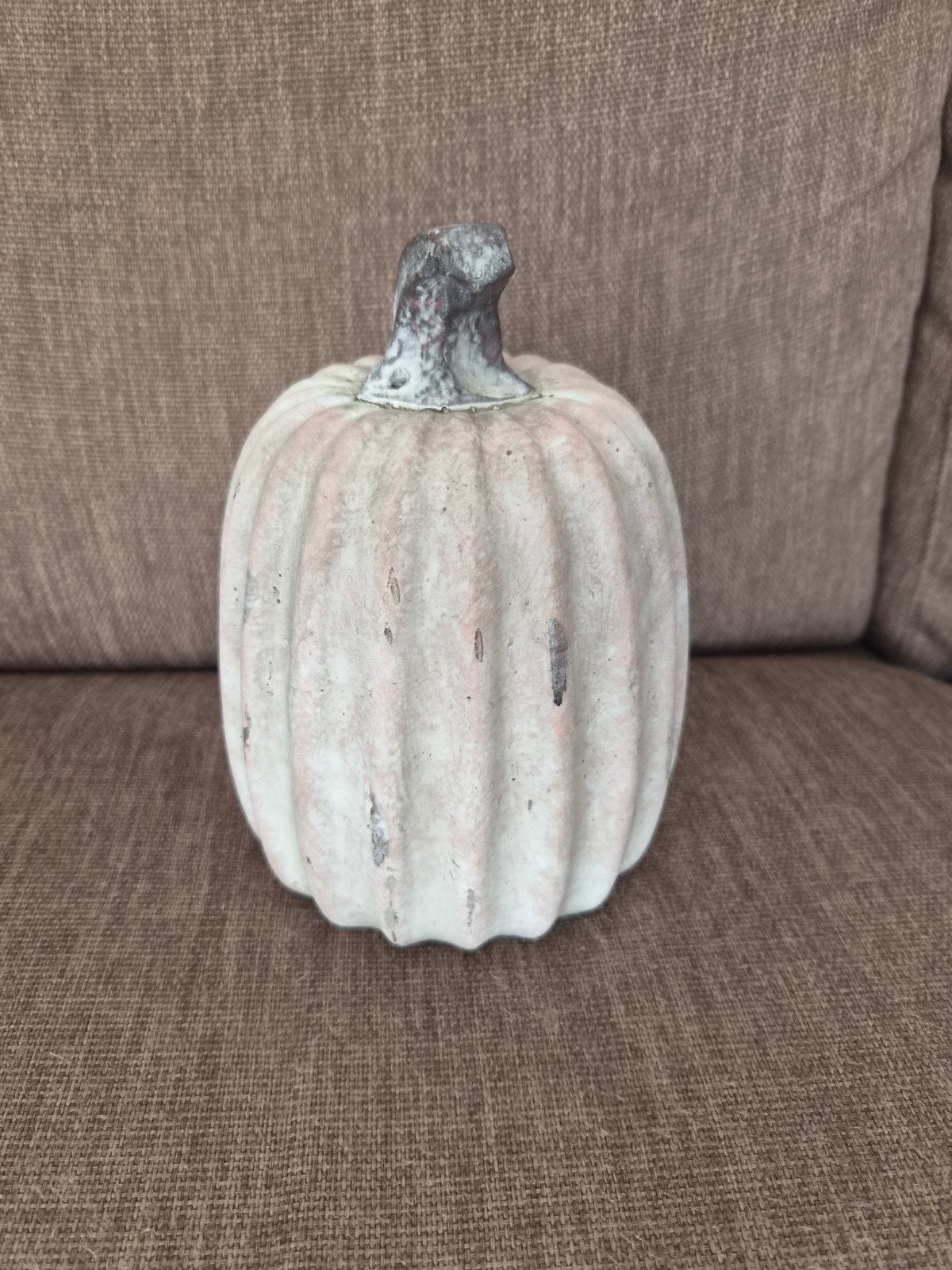 Decoratieve pompoen van steen/keramiek, Nieuw, Ophalen of Verzenden, Landelijk, Grijs