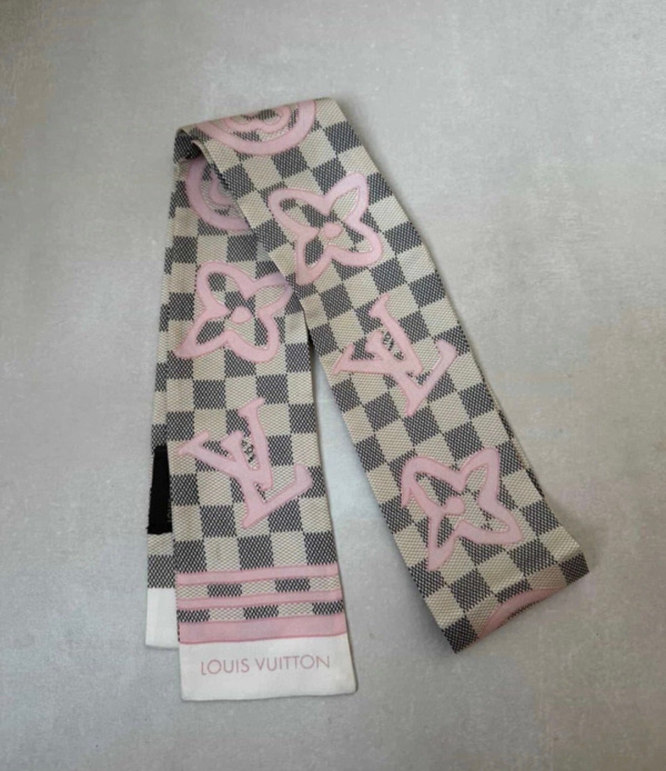 Louis Vuitton Silk Damier Azur Sjaal - Zo goed als nieuw, Verzenden, Zo goed als nieuw, Sjaal