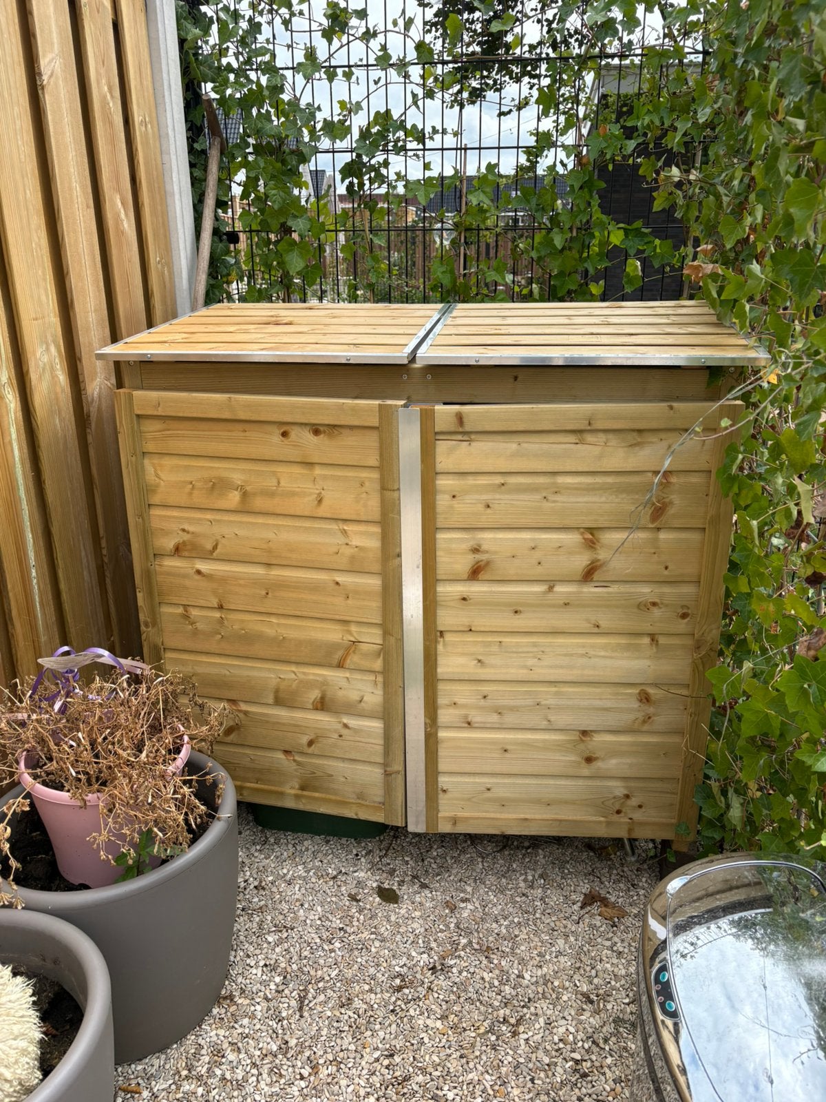 Kliko ombouw 2 containers van 120 liter, Ophalen, Nieuw, Hout, Containerberging