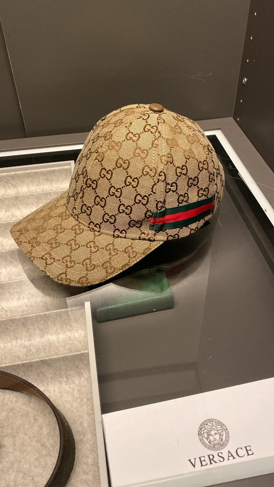 Gucci GG Canvas Baseballpet met Webdetail, Ophalen of Verzenden, Zo goed als nieuw, One size fits all, Pet
