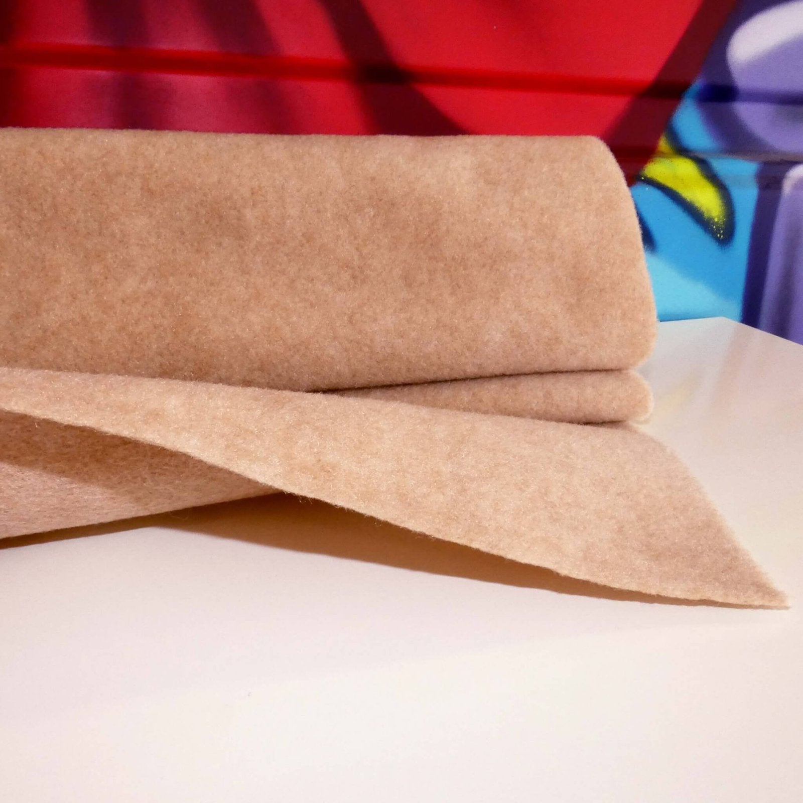 Beige naaldvilt / stretchstof. Bekleed eenvoudig je camper, Zie website, Nieuw, Crazycampers, Zie webshop