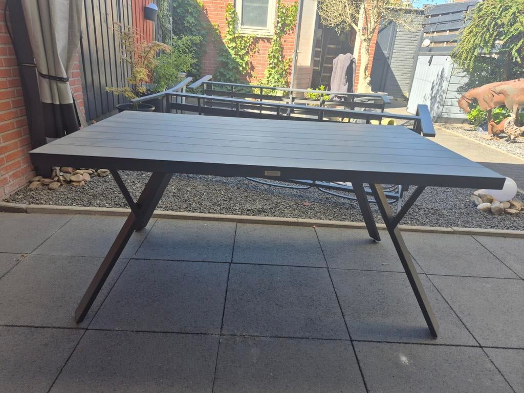 Gardenline tuintafel - 150x90x60 cm - Grijs, Ophalen, Gebruikt, Rechthoekig, Metaal