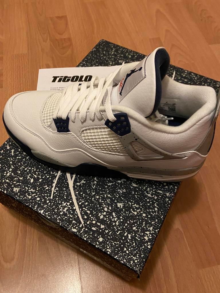 Nike Air Jordan IV 4 Retro Midnight Navy EU46 US 12 DS, Kleding | Heren, Schoenen, Verzenden, Wit, Nieuw, Sneakers of Gympen