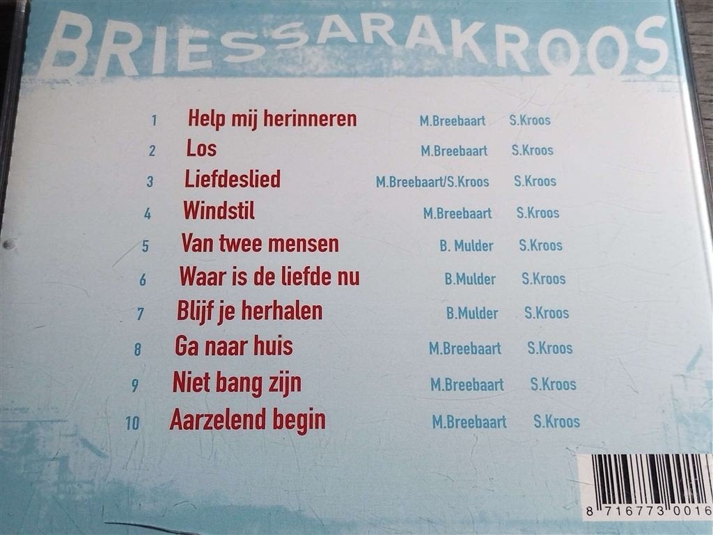 Sara Kroos ‎– Bries [Gesigneerd], Ophalen of Verzenden, Zo goed als nieuw, Levenslied of Smartlap